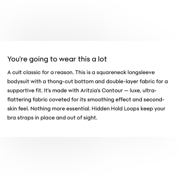 Aritzia Original Contour Squareneck Bodysuit White- Large - Picture 9 of 9